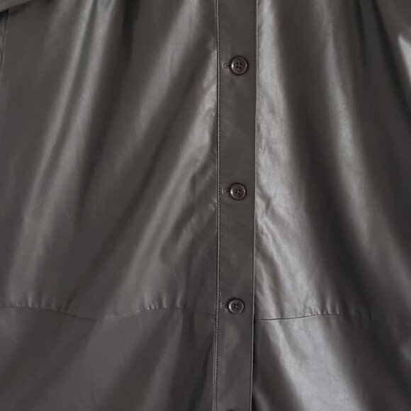 Banana Republic Vegan Leather Midi Skirt Olive Green size 8 - Picture 4 of 8